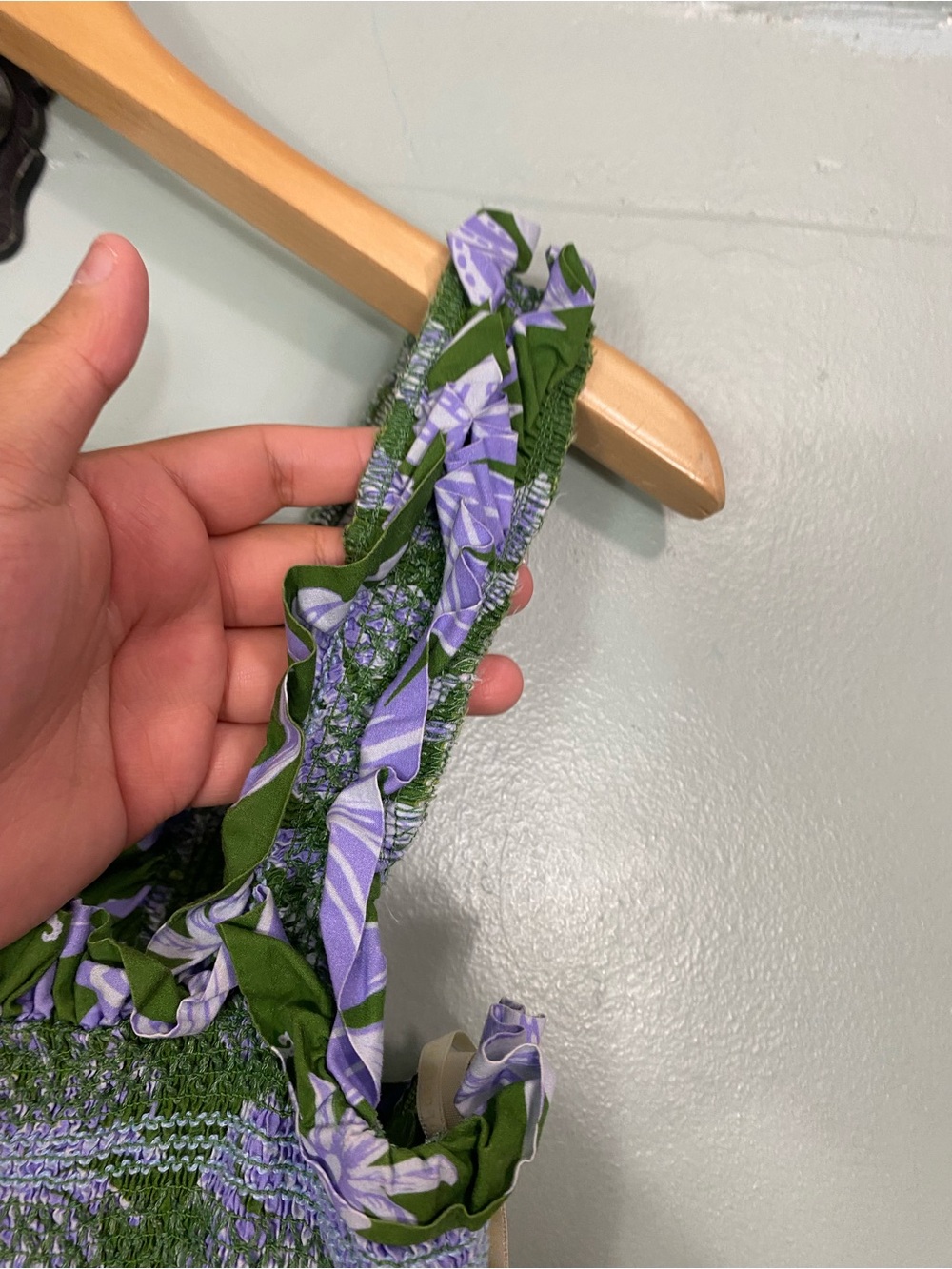 Farm Rio Tropical Swing Smocked Sleeveless Midi Dress Green Purple XL Pineapple - Picture 6 of 8